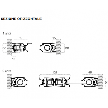 Zanzariera orizzontale con carrarmato per Porte-Finestre