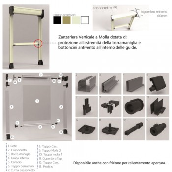 Zanzariera a molla verticale