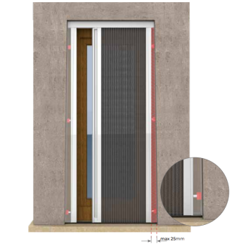 Zanzariera Plissettata a 1 Anta: ingombro Ridotto 22 mm Zanzariera Plissettata a 1 Anta: ingombro Ridotto 22 mm