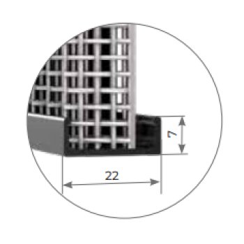 Zanzariera plissettata senza guida a terra 41mm