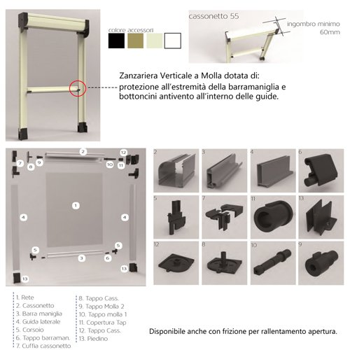 Zanzariera Verticale a molla