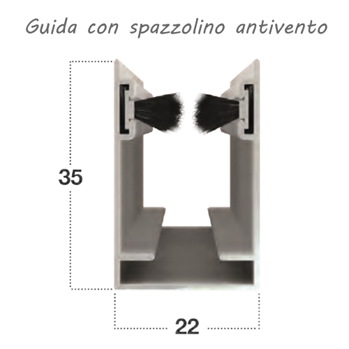 Zanzariera verticale antivento 32mm